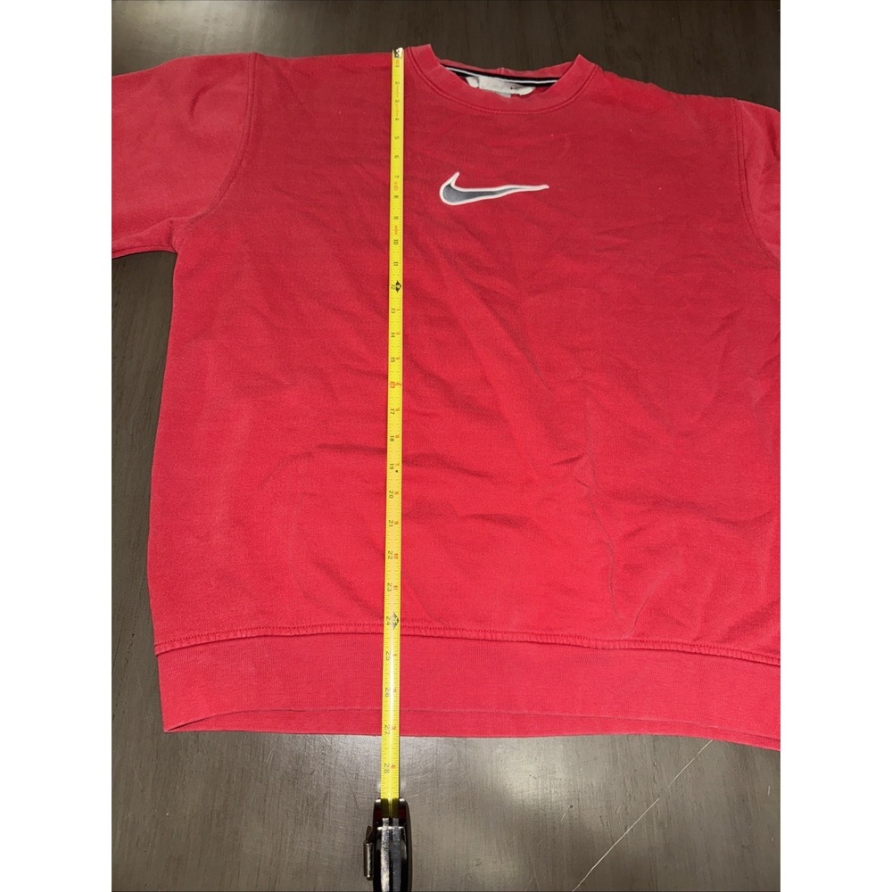Vintage Nike Crewneck Sweatshirt Size‎ large center swoosh 90s nike Red Gray - Picture 5 of 10